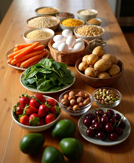 Стол с продуктами